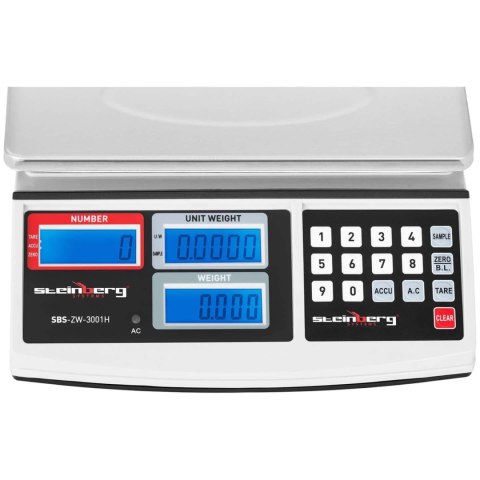 WAGA KONTROLNA ZLICZAJĄCA SZTUKI SBS-ZW-3001H LCD DO 30KG WAGA KONTROLNA ZLICZAJĄCA SZTUKI SBS-ZW-3001H LCD DO 30KG