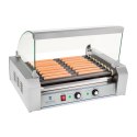 GRILL ROLKOWY Z SZYBĄ ROLLER GRILL Z ROLKAMI Z TEFLONU 9T