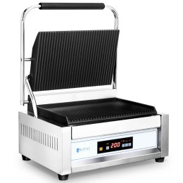 GRILL KONTAKTOWY RYFLOWANY STEROWANY ELEKTRONICZNIE 34 X 23 CM 2200 W