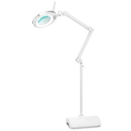 LAMPA LUPA KOSMETYCZNA ZE SZKŁEM POWIĘKSZAJĄCYM NA STOJAKU 5 DPI 60X LED ŚR. 127 MM