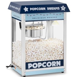 MASZYNA AUTOMAT URZĄDZENIE DO PRAŻENIA POPCORNU RETRO TEFLON 1600 W 5-6 KG/H - NIEBIESKA