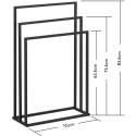 STOJAK WIESZAK NA 3 RĘCZNIKI WOLNOSTOJĄCY PODŁOGOWY STAL 55 X 21.5 X 84 CM CIEMNOSZARY