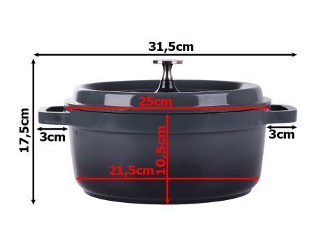 Garnek brytfanna do gotowania pieczenia non stick indukcja gaz pokrywa 4l Garnek brytfanna do gotowania pieczenia non stick indukcja gaz pokrywa 4l