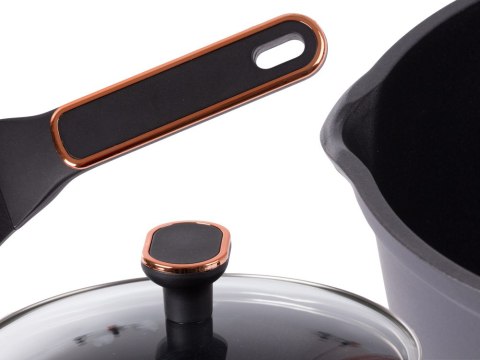 Garnek rondel głęboki z pokrywką indukcja gaz powłoka non stick 3l Garnek rondel głęboki z pokrywką indukcja gaz powłoka non stick 3l