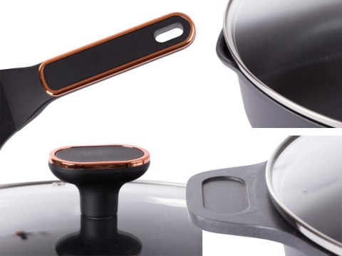 Garnek rondel głęboki z pokrywką indukcja gaz powłoka non stick 4l Garnek rondel głęboki z pokrywką indukcja gaz powłoka non stick 4l