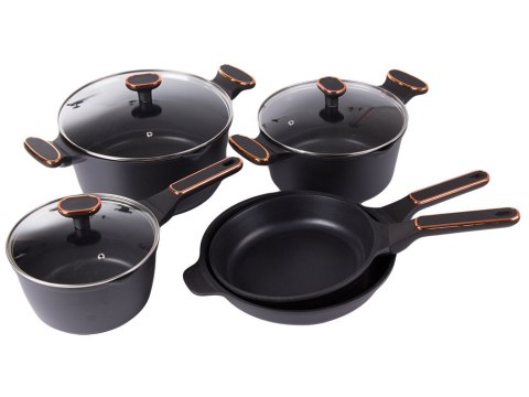 Komplet garnków rondli patelni indukcja gaz non stick premium 8 elementów Komplet garnków rondli patelni indukcja gaz non stick premium 8 elementów