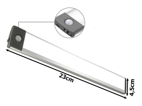 Lampka samoprzylepna listwa podszafkowa usb 23cm Lampka samoprzylepna listwa podszafkowa usb 23cm