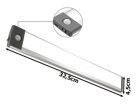 Lampka samoprzylepna listwa podszafkowa usb 32cm Lampka samoprzylepna listwa podszafkowa usb 32cm