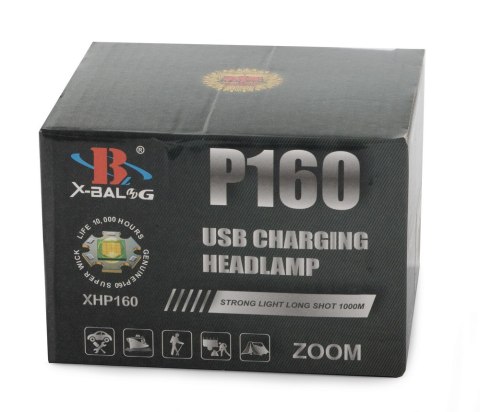 Latarka czołowa bailong led xhp160 powerbank zoom Latarka czołowa bailong led xhp160 powerbank zoom