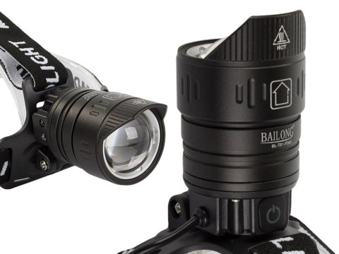 Latarka czołowa bailong led xhp360 powerbank zoom Latarka czołowa bailong led xhp360 powerbank zoom