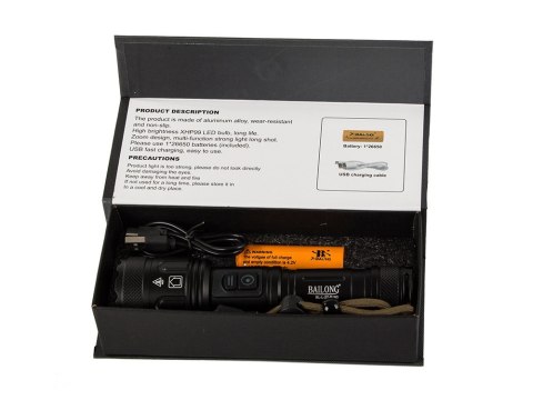Latarka taktyczna bailong cree led xhp160 cob moc Latarka taktyczna bailong cree led xhp160 cob moc
