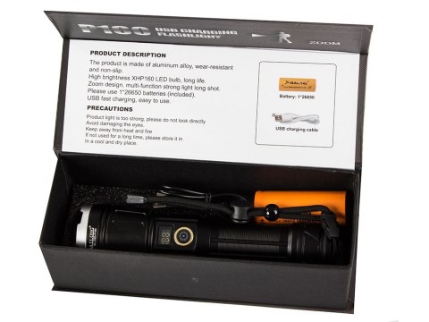 Latarka taktyczna wojskowa bailong led xhp160 zoom Latarka taktyczna wojskowa bailong led xhp160 zoom