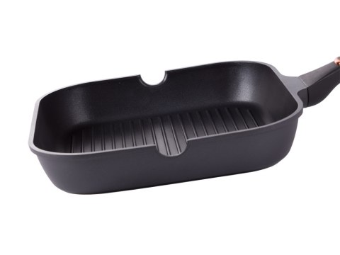 Patelnia grillowa do smażenia powłoka nieprzywierająca indukcja gaz 28cm Patelnia grillowa do smażenia powłoka nieprzywierająca indukcja gaz 28cm