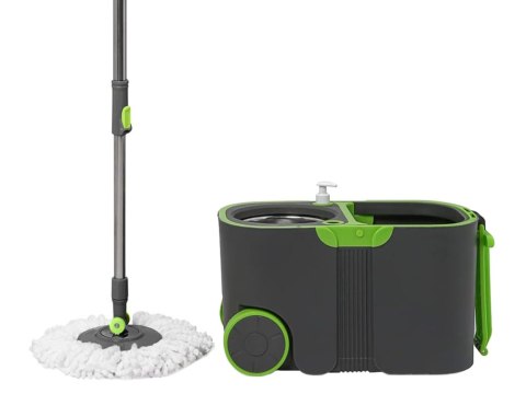 Mop obrotowy rotacyjny 360 turbo wiadro zestaw 2x nakładki mikrofibra Mop obrotowy rotacyjny 360 turbo wiadro zestaw 2x nakładki mikrofibra