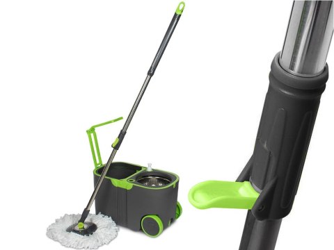Mop obrotowy rotacyjny 360 turbo wiadro zestaw 2x nakładki mikrofibra Mop obrotowy rotacyjny 360 turbo wiadro zestaw 2x nakładki mikrofibra