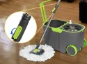Mop obrotowy rotacyjny 360 turbo wiadro zestaw 2x nakładki mikrofibra