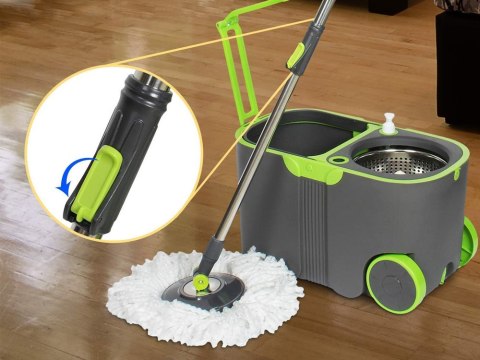 Mop obrotowy rotacyjny 360 turbo wiadro zestaw 2x nakładki mikrofibra Mop obrotowy rotacyjny 360 turbo wiadro zestaw 2x nakładki mikrofibra
