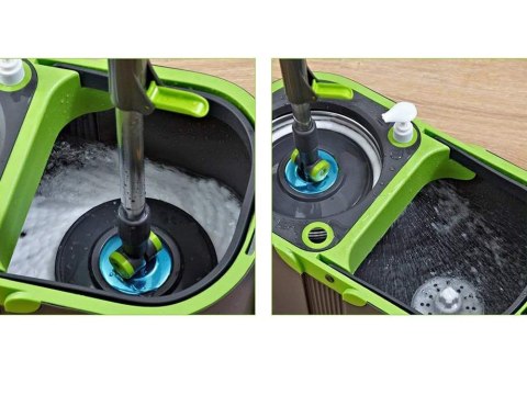 Mop obrotowy rotacyjny 360 turbo wiadro zestaw 2x nakładki mikrofibra Mop obrotowy rotacyjny 360 turbo wiadro zestaw 2x nakładki mikrofibra