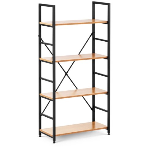 REGAŁ NA KSIĄŻKI DEKORACJE ZE STALOWĄ RAMĄ LOFT INDUSTRIALNY MAKS. 150 KG 4 PÓŁKI REGAŁ NA KSIĄŻKI DEKORACJE ZE STALOWĄ RAMĄ LOFT INDUSTRIALNY MAKS. 150 KG 4 PÓŁKI