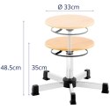 TABORET KRZESŁO ROBOCZE WARSZTATOWE ZE SKLEJKI CHROM DO 120 KG 350-485 MM