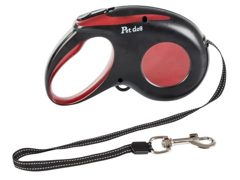 Smycz mocna automatyczna z blokadą dla psa taśma wytrzymała długa 5m 15kg Smycz mocna automatyczna z blokadą dla psa taśma wytrzymała długa 5m 15kg