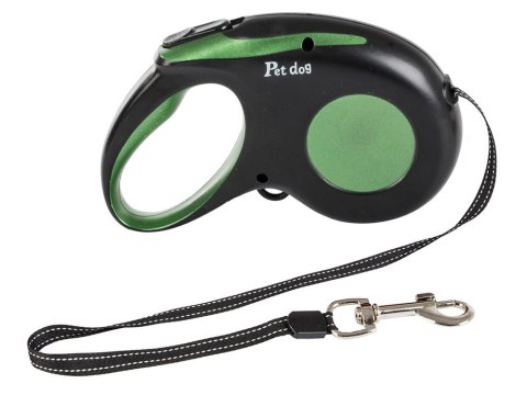 Smycz mocna automatyczna z blokadą dla psa taśma wytrzymała długa 5m 15kg Smycz mocna automatyczna z blokadą dla psa taśma wytrzymała długa 5m 15kg
