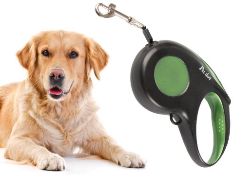 Smycz mocna automatyczna z blokadą dla psa taśma wytrzymała długa 5m 15kg Smycz mocna automatyczna z blokadą dla psa taśma wytrzymała długa 5m 15kg