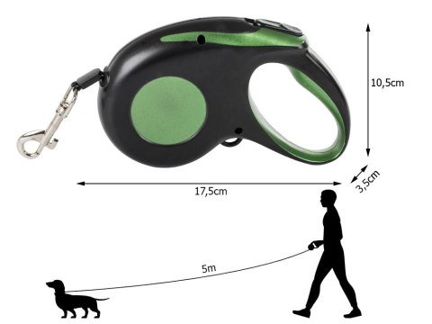 Smycz mocna automatyczna z blokadą dla psa taśma wytrzymała długa 5m 15kg Smycz mocna automatyczna z blokadą dla psa taśma wytrzymała długa 5m 15kg