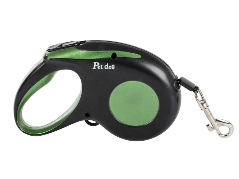 Smycz mocna automatyczna z blokadą dla psa taśma wytrzymała długa 5m 15kg Smycz mocna automatyczna z blokadą dla psa taśma wytrzymała długa 5m 15kg