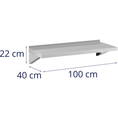 PÓŁKA ŚCIENNA WISZĄCA KUCHENNA ZE STALI DO 80 KG 100 X 40 CM PÓŁKA ŚCIENNA WISZĄCA KUCHENNA ZE STALI DO 80 KG 100 X 40 CM