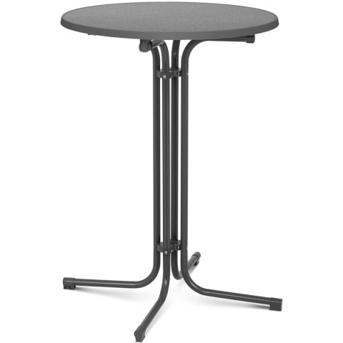 STÓŁ STOLIK BAROWY OKRĄGŁY WYSOKI SKŁADANY ŚR. 80 CM WYS. 110 CM SZARY STÓŁ STOLIK BAROWY OKRĄGŁY WYSOKI SKŁADANY ŚR. 80 CM WYS. 110 CM SZARY
