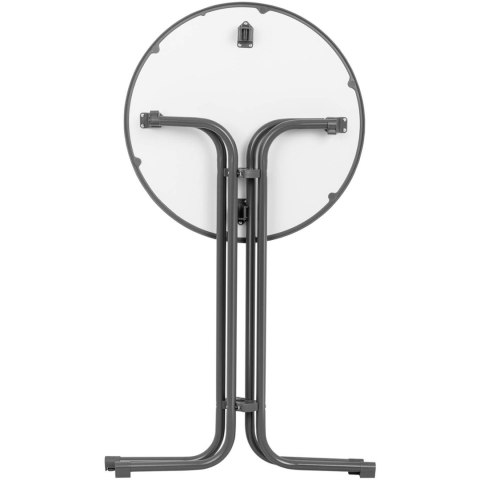 STÓŁ STOLIK BAROWY OKRĄGŁY WYSOKI SKŁADANY ŚR. 80 CM WYS. 110 CM SZARY STÓŁ STOLIK BAROWY OKRĄGŁY WYSOKI SKŁADANY ŚR. 80 CM WYS. 110 CM SZARY
