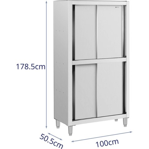 SZAFA GASTRONOMICZNA MAGAZYNOWA ZE STALI NIERDZEWNEJ DRZWI SUWANE 120 KG 100 X 50 X 180 CM SZAFA GASTRONOMICZNA MAGAZYNOWA ZE STALI NIERDZEWNEJ DRZWI SUWANE 120 KG 100 X 50 X 180 CM
