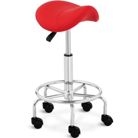 TABORET STOŁEK HOKER KOSMETYCZNY SIODŁOWY NA KÓŁKACH FRANKFURT DO 150 KG CZERWONY TABORET STOŁEK HOKER KOSMETYCZNY SIODŁOWY NA KÓŁKACH FRANKFURT DO 150 KG CZERWONY