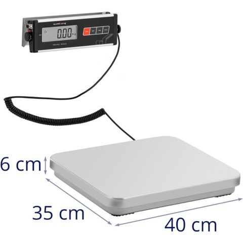 WAGA POCZTOWA PLATFORMOWA DO PACZEK LISTÓW Z ZEWNĘTRZNYM LCD 35.5 X 40.5 60 KG/ 0.02 KG WAGA POCZTOWA PLATFORMOWA DO PACZEK LISTÓW Z ZEWNĘTRZNYM LCD 35.5 X 40.5 60 KG/ 0.02 KG