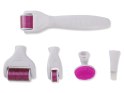 Derma roller do mezoterapii mikroigłowej wałek twarz szyja ciało zestaw 6w1