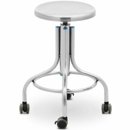 TABORET STOŁEK LABORATORYJNY WARSZTATOWY ZE STALI NIERDZEWNEJ 45-60 CM DO 100 KG