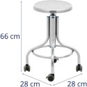 TABORET STOŁEK LABORATORYJNY WARSZTATOWY ZE STALI NIERDZEWNEJ 45-60 CM DO 100 KG