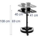 WÓZEK POMOCNIK FRYZJERSKI REGULOWANY 400 X 400 MM + 2 MISKI