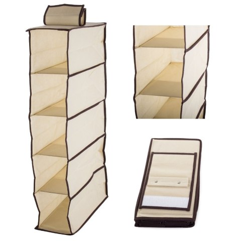 Organizer do szafy wisząca półka z 5 półkami 70cm Organizer do szafy wisząca półka z 5 półkami 70cm