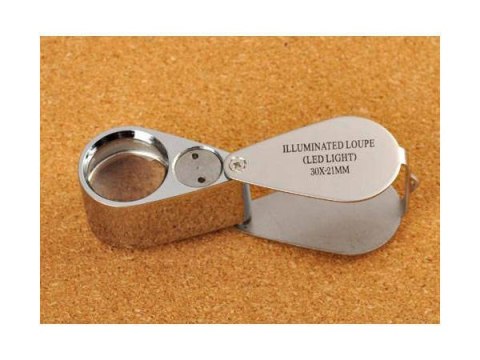 Lupa kieszonkowa jubilerska składana 2led 30x 21mm Lupa kieszonkowa jubilerska składana 2led 30x 21mm