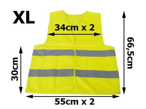 Kamizelka odblaskowa ostrzegawcza drogowa żółta xl Kamizelka odblaskowa ostrzegawcza drogowa żółta xl