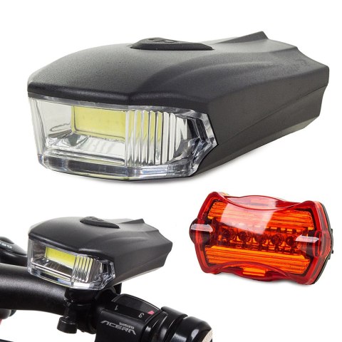 Oświetlenie rowerowe led cob 5w przód tył lampki Oświetlenie rowerowe led cob 5w przód tył lampki