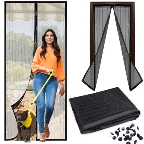 Moskitiera magnetyczna na drzwi balkonowe drzwiowa mocna siatka 100x210 Moskitiera magnetyczna na drzwi balkonowe drzwiowa mocna siatka 100x210