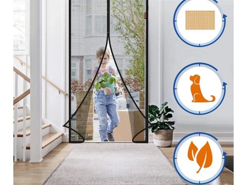 Moskitiera magnetyczna na drzwi balkonowe drzwiowa mocna siatka 100x210 Moskitiera magnetyczna na drzwi balkonowe drzwiowa mocna siatka 100x210
