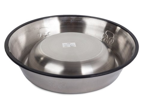 Miska metalowa dla psa kota srebrna na gumie 1,3l Miska metalowa dla psa kota srebrna na gumie 1,3l