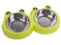 Miska podwójna dla psa kota metalowa 0,175l x 2