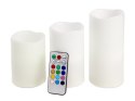 Świeczki świece świeca led rgb pilot 3 szt. 12 kol