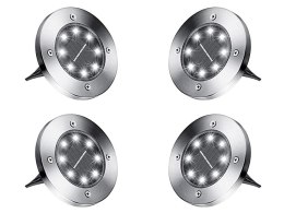 Lampki solarne gruntowe lampa ogrodowa 8 led 4 szt