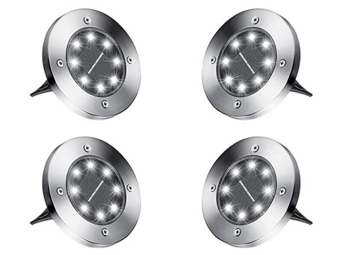 Lampki solarne gruntowe lampa ogrodowa 8 led 4 szt Lampki solarne gruntowe lampa ogrodowa 8 led 4 szt